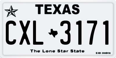 TX license plate CXL3171