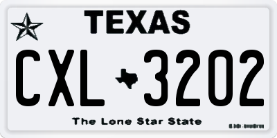 TX license plate CXL3202