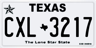 TX license plate CXL3217