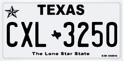 TX license plate CXL3250