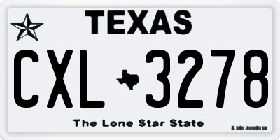 TX license plate CXL3278