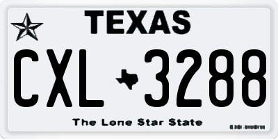 TX license plate CXL3288