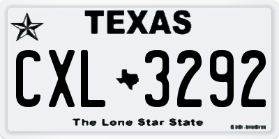 TX license plate CXL3292