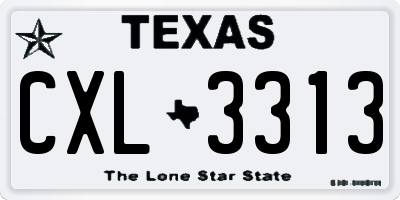 TX license plate CXL3313