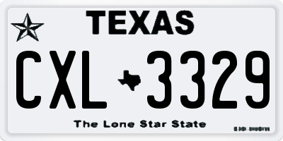 TX license plate CXL3329