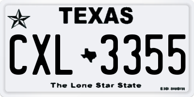 TX license plate CXL3355