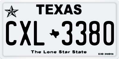 TX license plate CXL3380