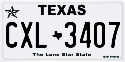 TX license plate CXL3407