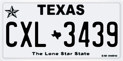 TX license plate CXL3439