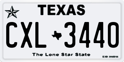 TX license plate CXL3440