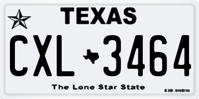 TX license plate CXL3464