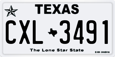 TX license plate CXL3491