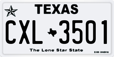 TX license plate CXL3501