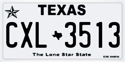 TX license plate CXL3513