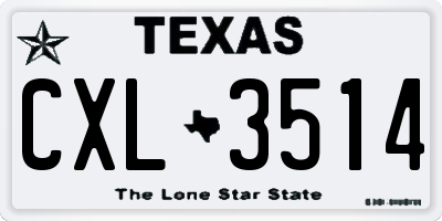TX license plate CXL3514