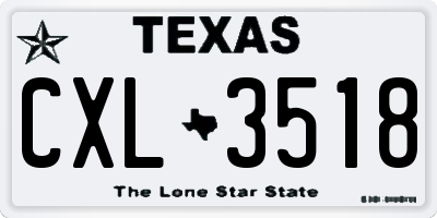 TX license plate CXL3518