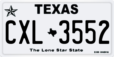 TX license plate CXL3552