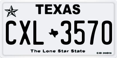 TX license plate CXL3570