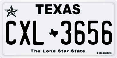 TX license plate CXL3656