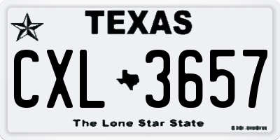 TX license plate CXL3657