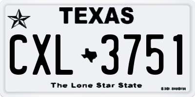 TX license plate CXL3751