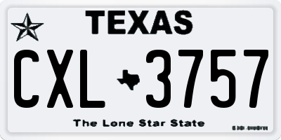 TX license plate CXL3757