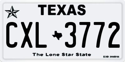 TX license plate CXL3772