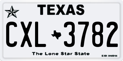 TX license plate CXL3782
