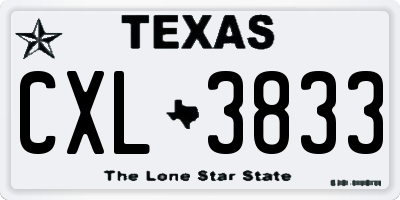 TX license plate CXL3833