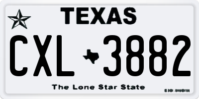 TX license plate CXL3882
