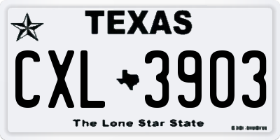 TX license plate CXL3903
