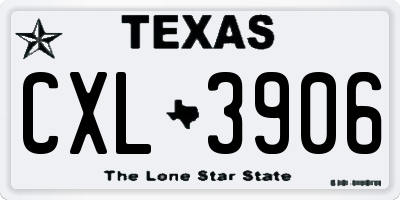 TX license plate CXL3906