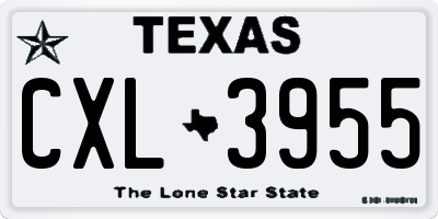 TX license plate CXL3955