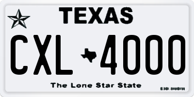 TX license plate CXL4000