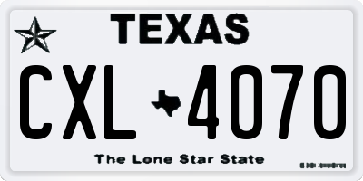 TX license plate CXL4070