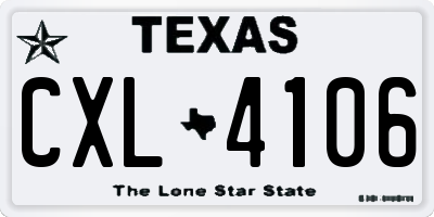 TX license plate CXL4106