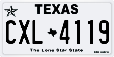 TX license plate CXL4119