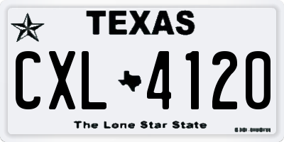 TX license plate CXL4120