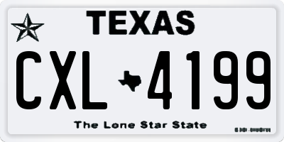 TX license plate CXL4199