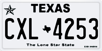 TX license plate CXL4253