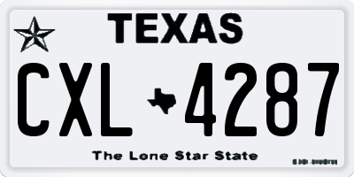 TX license plate CXL4287