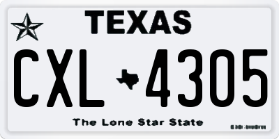 TX license plate CXL4305