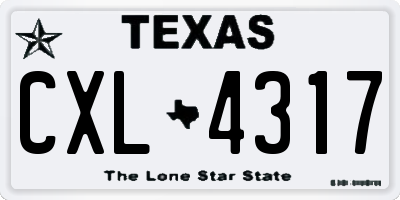 TX license plate CXL4317