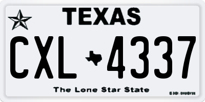 TX license plate CXL4337