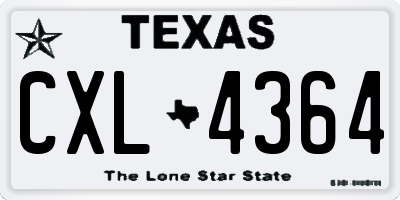 TX license plate CXL4364