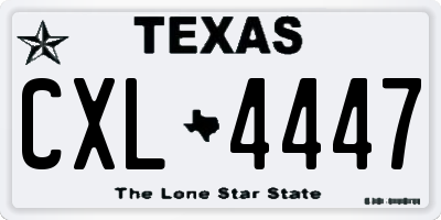 TX license plate CXL4447
