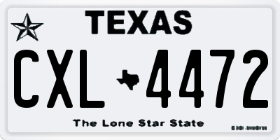 TX license plate CXL4472