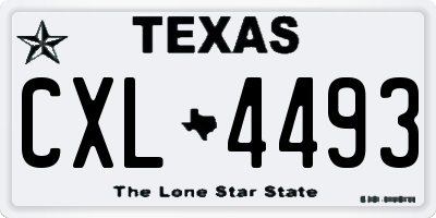 TX license plate CXL4493
