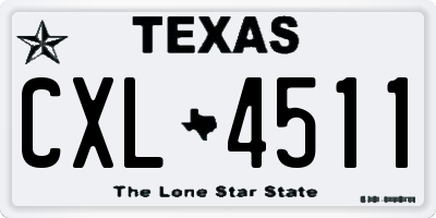 TX license plate CXL4511