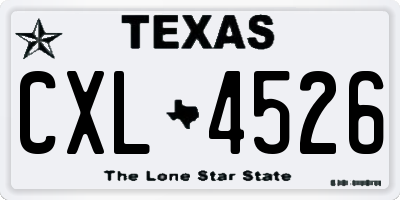 TX license plate CXL4526